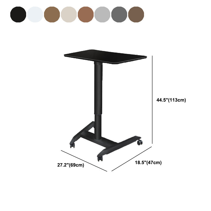 Contemporary Writing Desk Home or Office with Caster Wheels Desk with Metal Legs