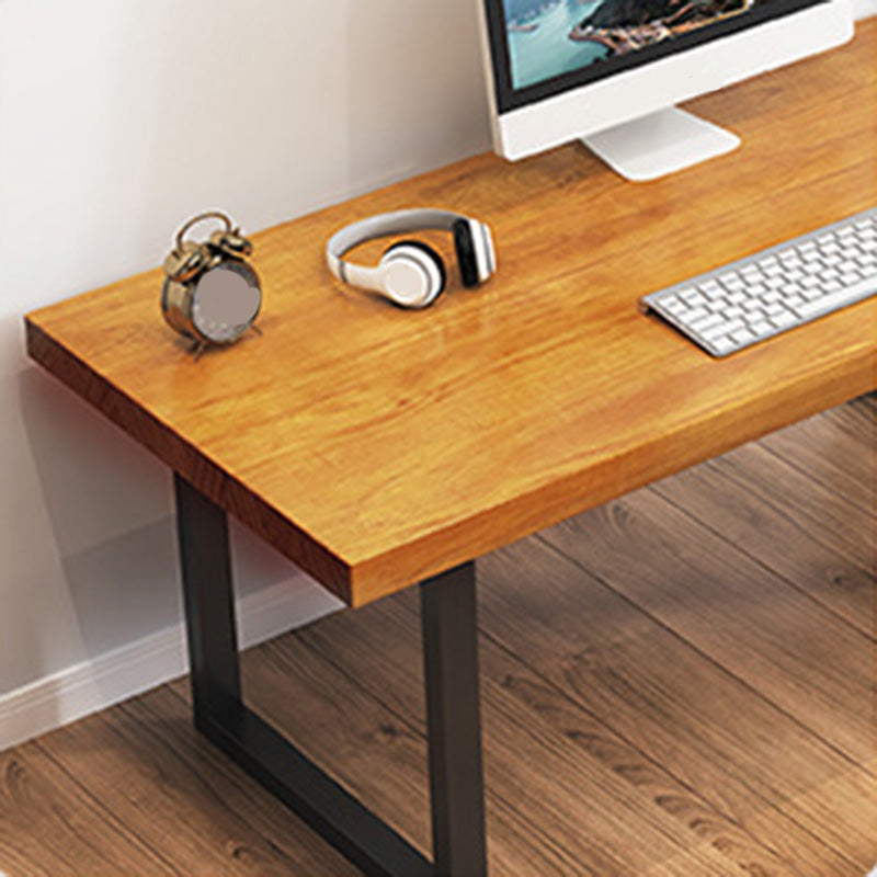 Contemporary Wooden Gaming Desk in Brown30"H Desk with Iron Legs