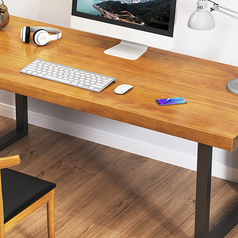 Contemporary Wooden Gaming Desk in Brown30"H Desk with Iron Legs