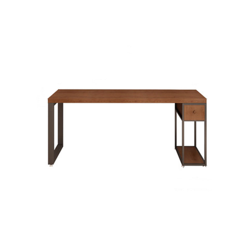 Contemporary Solid Wood Office Desk 30-inch H Computer Desk  in Brown