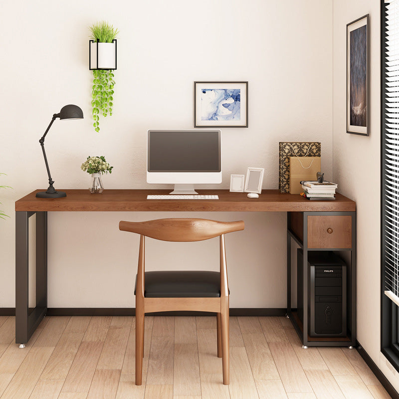 Contemporary Solid Wood Office Desk 30-inch H Computer Desk  in Brown