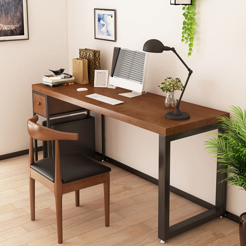 Contemporary Solid Wood Office Desk 30-inch H Computer Desk  in Brown