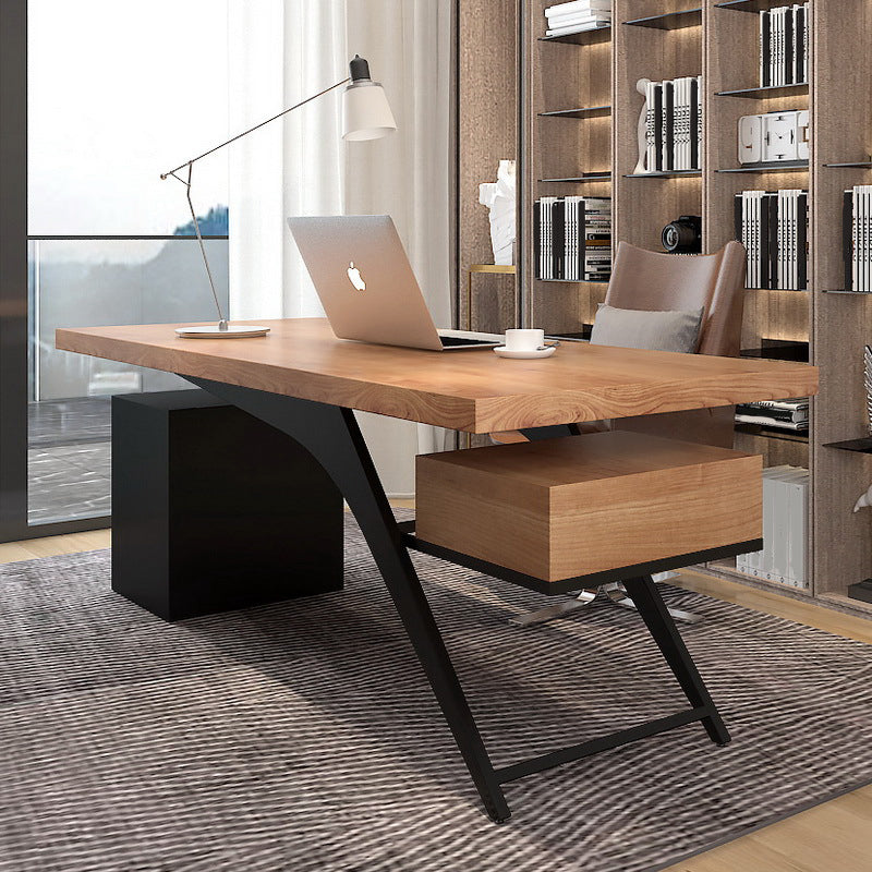 Contemporary Office Desk Rectangular Solid Wood Executive Desks