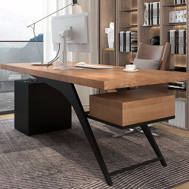 Contemporary Office Desk Rectangular Solid Wood Executive Desks