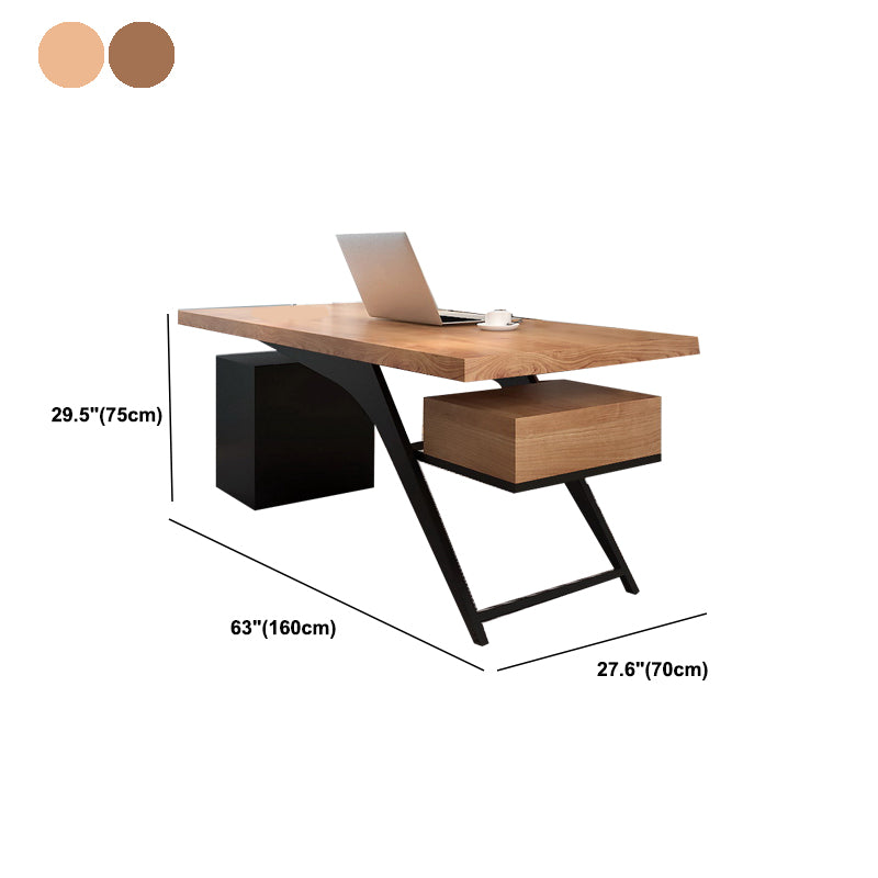 Contemporary Office Desk Rectangular Solid Wood Executive Desks