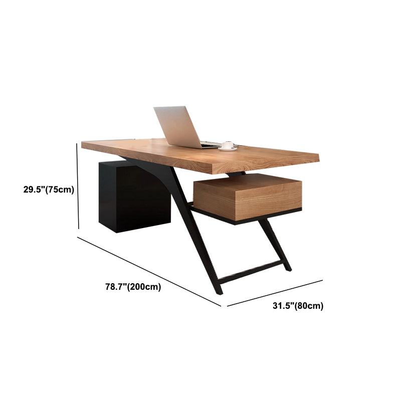 Contemporary Office Desk Rectangular Solid Wood Executive Desks