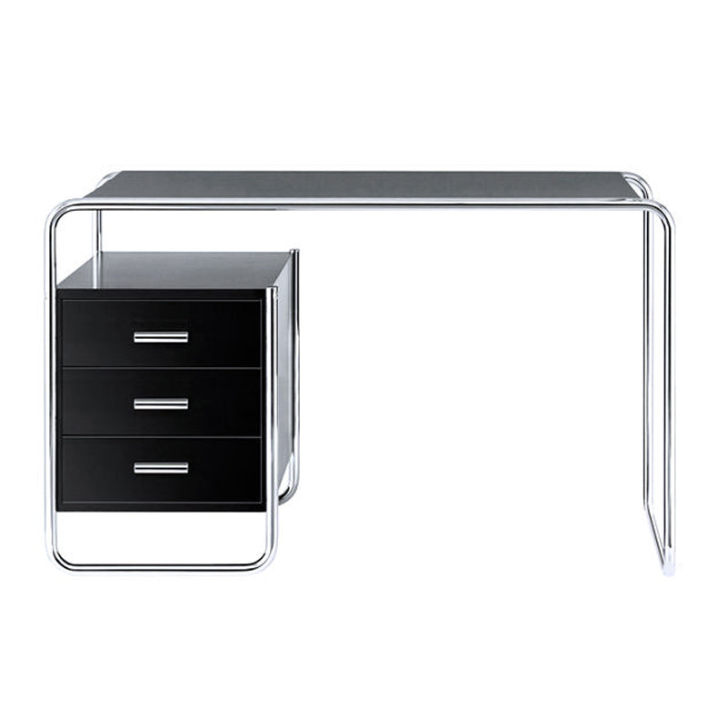 Black and White Office Desk Pedestal Wooden Writing Desk for Home