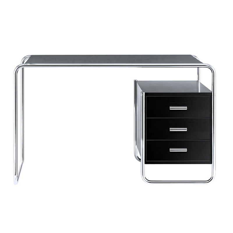 Black and White Office Desk Pedestal Wooden Writing Desk for Home