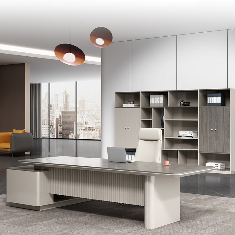 Modern L-Shape Office Desk with Storage and Cabinet Executive Desk