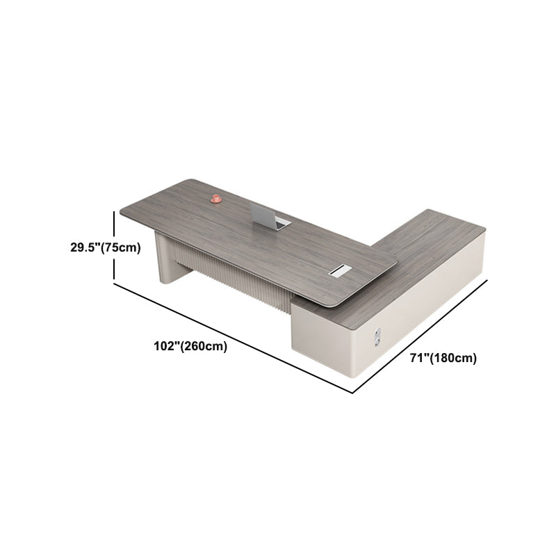Modern L-Shape Office Desk with Storage and Cabinet Executive Desk