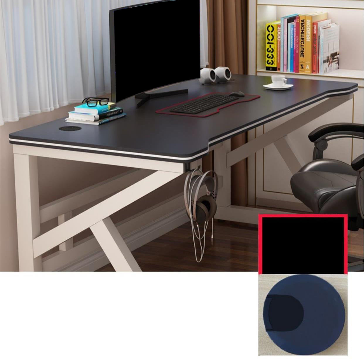 Ergonomic Wooden Writing Desk Contemporary Computer Desk for Dormitory