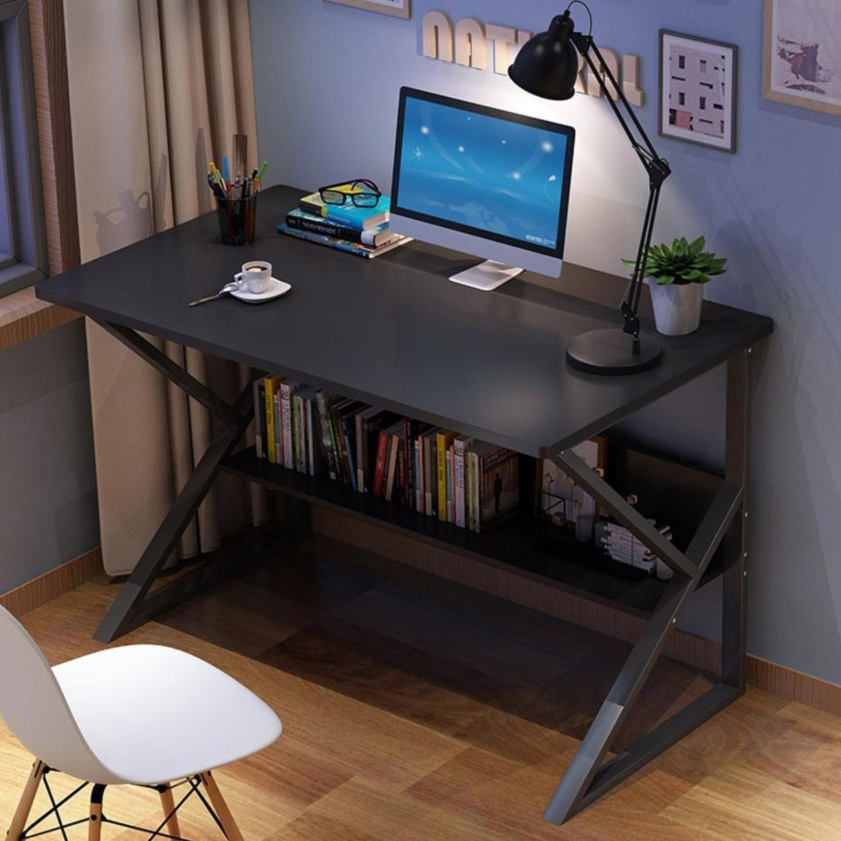 Ergonomic Wooden Writing Desk Contemporary Computer Desk for Dormitory