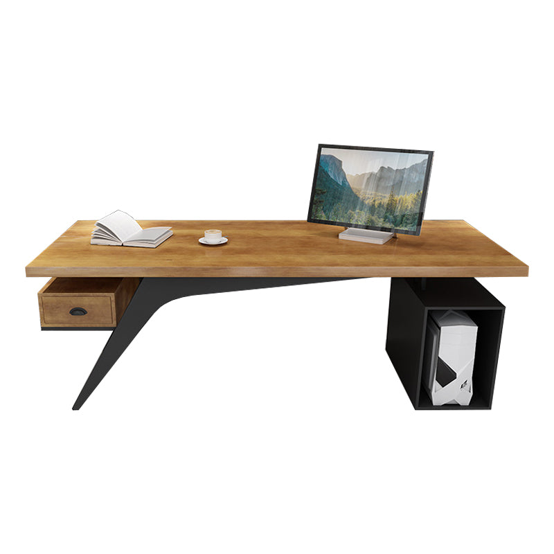 Industrial Brown Computer Desk Home or Office Pedestal Office Desk