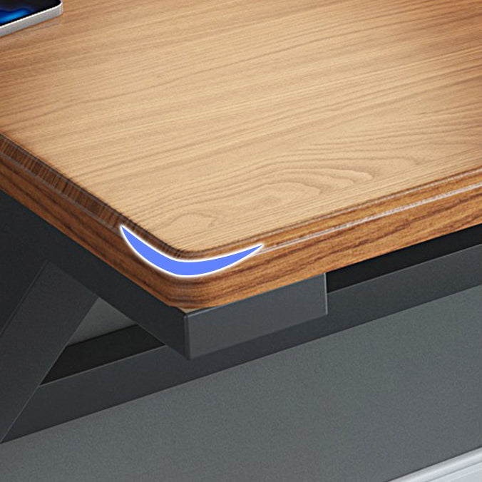 Industrial Rectangular Gaming Desk Wood Writing Desk for Home