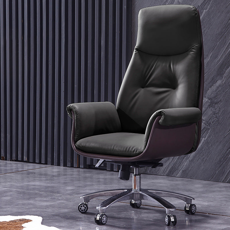 Padded Arms Swivel Chair Executive Chair High Back Chair Upholstered Ergonomic