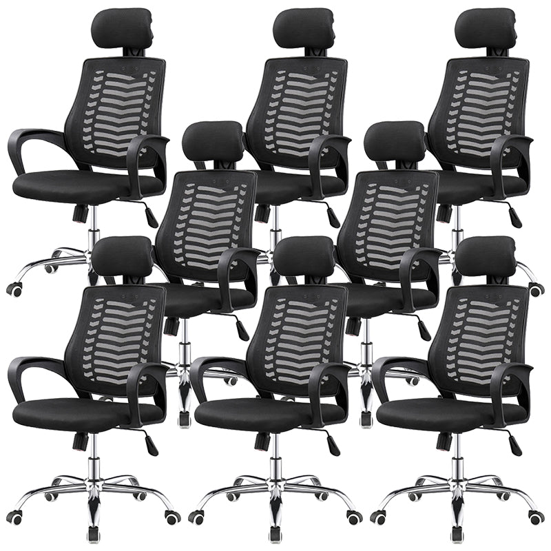 High Back Swivel Office Chair with Headrest Chrome Frame Task Chair