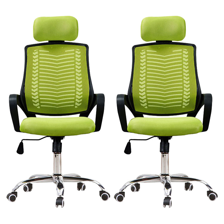 High Back Swivel Office Chair with Headrest Chrome Frame Task Chair