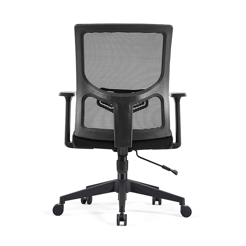 Modern Mid-Back Arm Chair Black Task Microfiber Office Chair