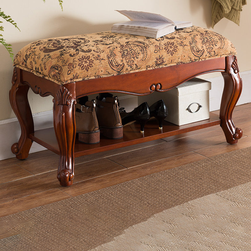 Rectangle 15.7" Wide Entryway Bench Traditional Upholstered Seating Bench with Cushioned