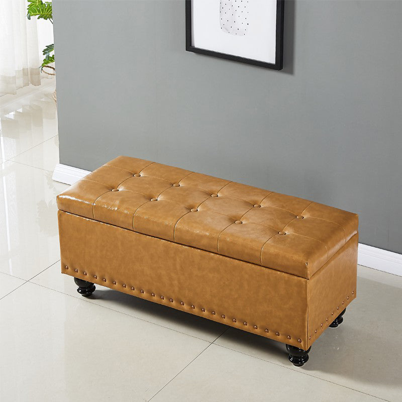 15.7" W Cushioned Seating Bench Mid-Century Modern Upholstered Bench