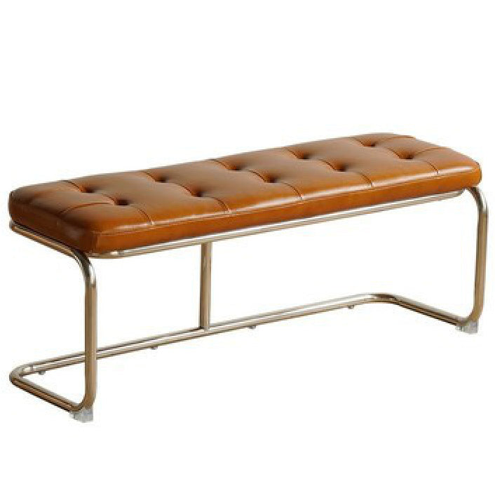 Mid-Century Modern Seating Bench Upholstered Cushioned Ottoman Bench