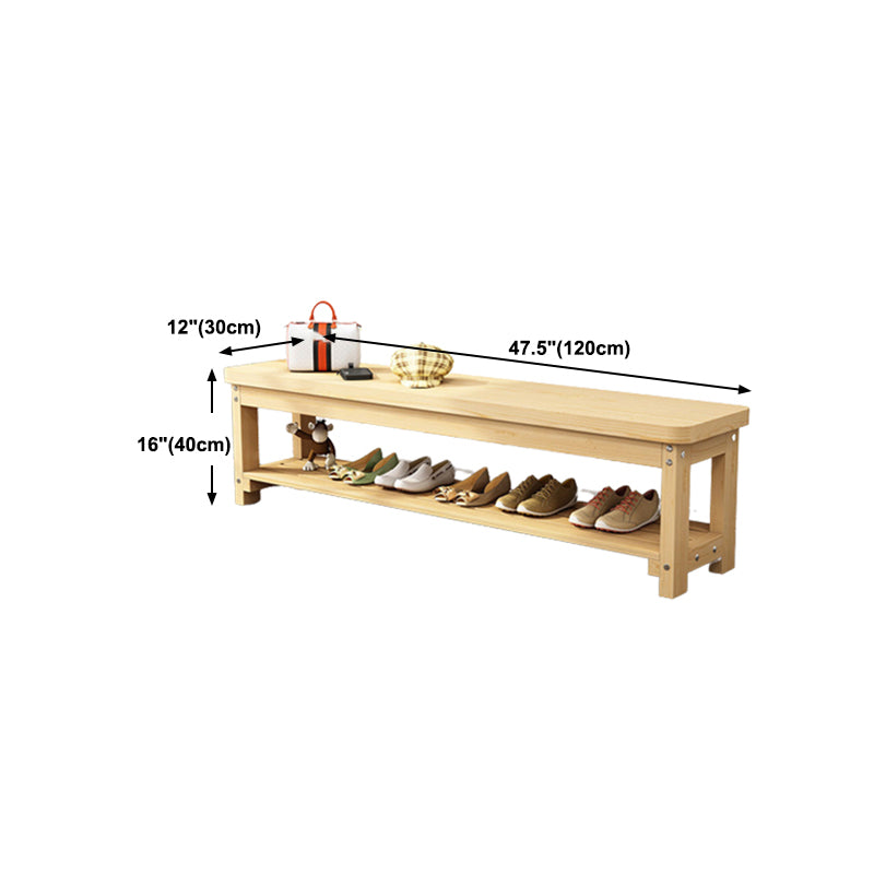 11.8" Wide Modern Entryway and Bedroom Bench Solid Wood Pine Bench with Legs