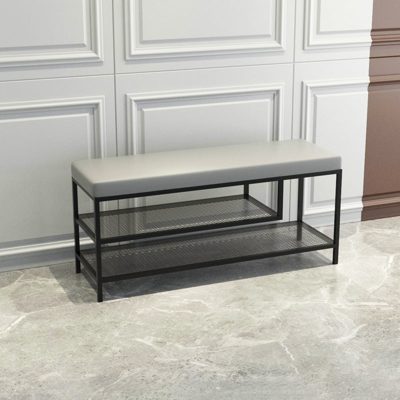 12.6 Inch Wide Seating Bench Modern Metal Cushioned Entryway Bench