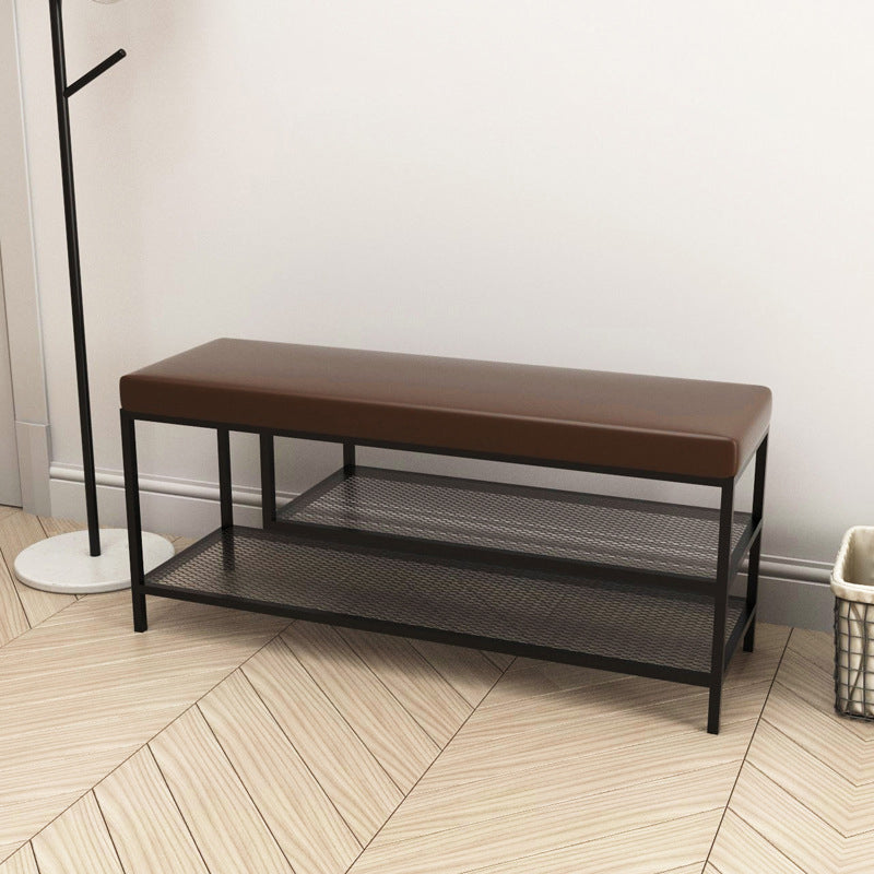 12.6 Inch Wide Seating Bench Modern Metal Cushioned Entryway Bench