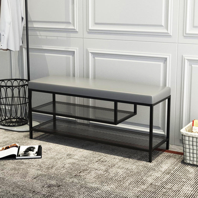 12.6 Inch Wide Seating Bench Modern Metal Cushioned Entryway Bench