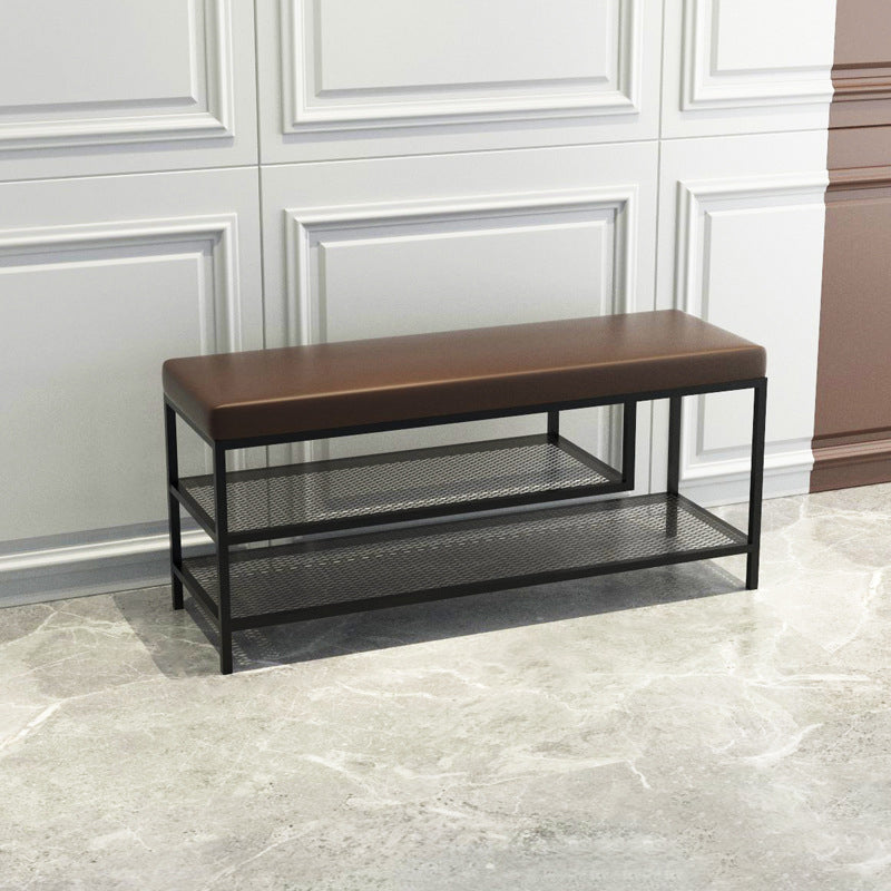 12.6 Inch Wide Seating Bench Modern Metal Cushioned Entryway Bench