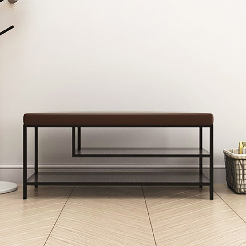 12.6 Inch Wide Seating Bench Modern Metal Cushioned Entryway Bench