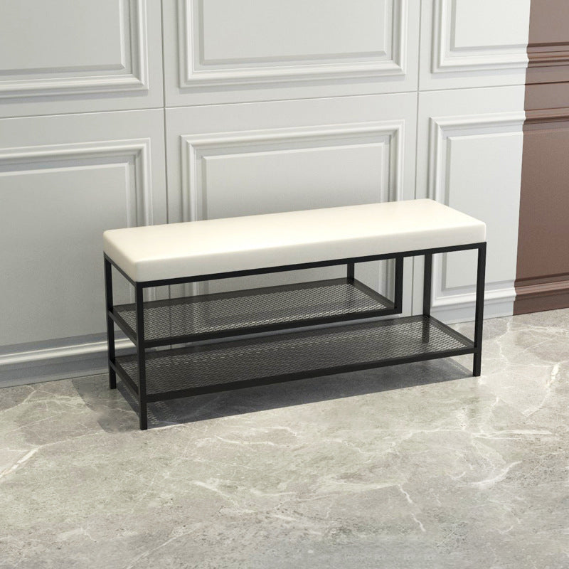 12.6 Inch Wide Seating Bench Modern Metal Cushioned Entryway Bench