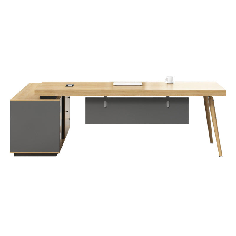 Modern Ergonomic Natural Executive Desk Wooden Office Desk for Office