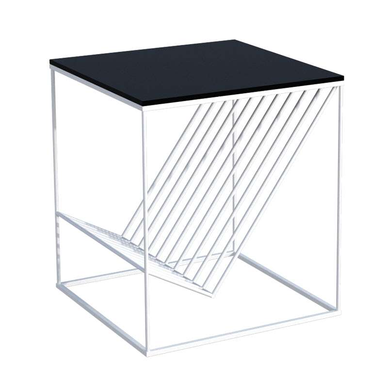 Modern Open Shelf Nightstand Glass Bedside Cabinet for Bedroom