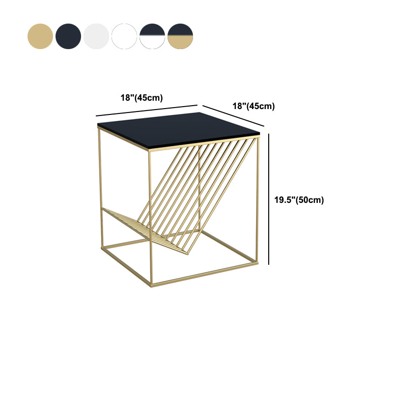 Modern Open Shelf Nightstand Glass Bedside Cabinet for Bedroom