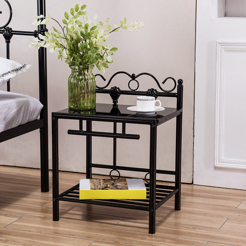 Modern Lower Shelf Night Stand Wooden Bedside Cabinet for Bedroom