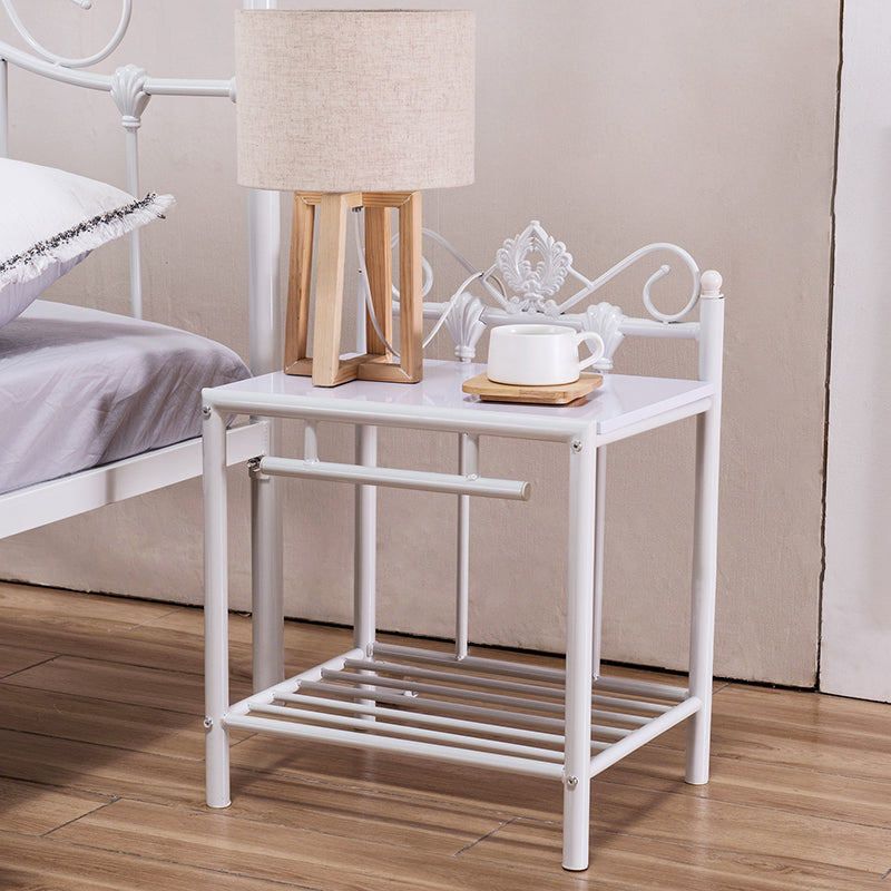 Modern Lower Shelf Night Stand Wooden Bedside Cabinet for Bedroom