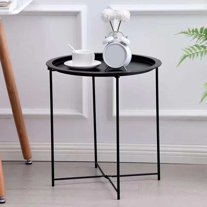 Contemporary Metal Accent Table Nightstand 19.68" Tall Bed Nightstand