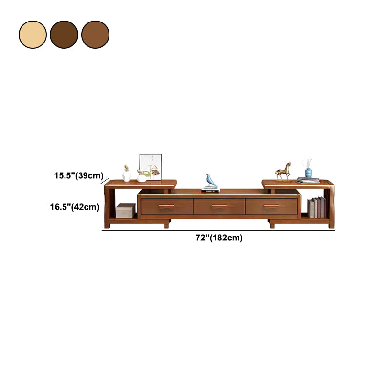 Modern Wood TV Media Stand Open Storage TV Console with Drawers for Living Room