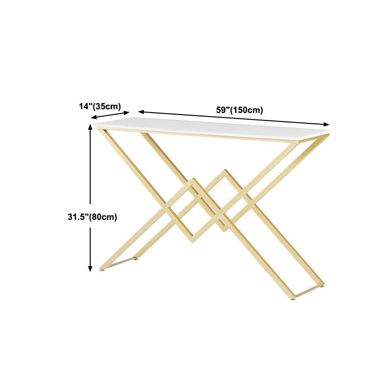 31.5" Tall Glam Accent Table 1-shelf Marble Console Table for Hall