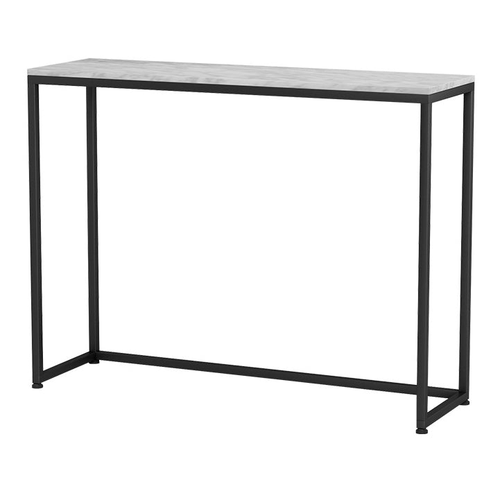 29.53" Tall Rectangle Console Table Marble Glam Accent Table with Shelf