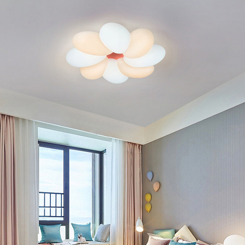 8-Lights Modern Style Flower Flush Mount Acrylic Ceiling Light for Bedroom