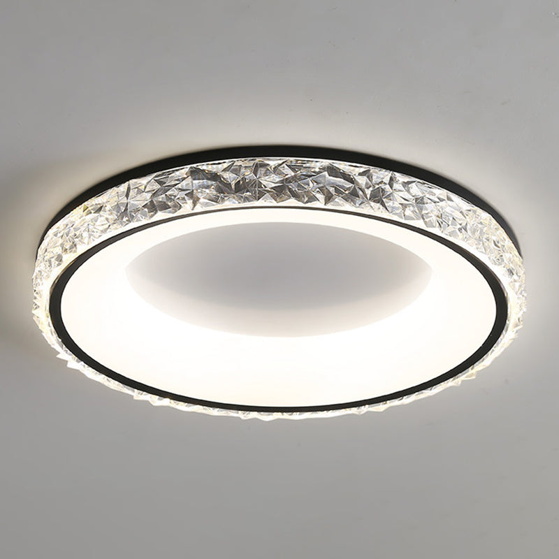 Modern LED Ceiling Light White/Black Flush Mount Lighting for Foyer