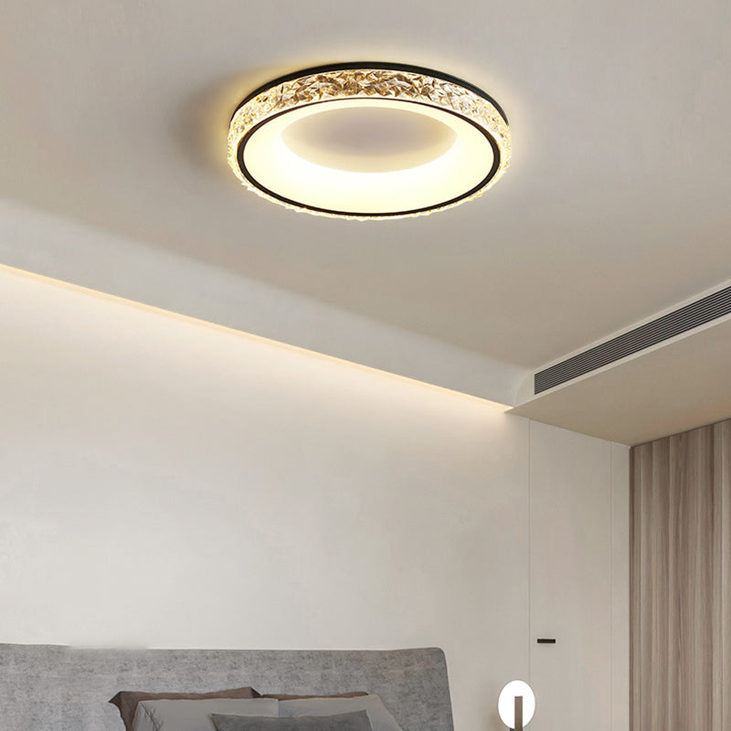 Modern LED Ceiling Light White/Black Flush Mount Lighting for Foyer