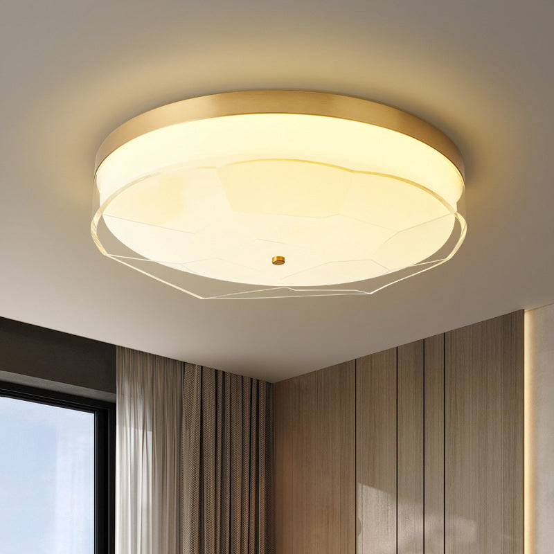 Modern Flush Light Gold Ceiling Lighting with Brass and Acrylic for Bedroom