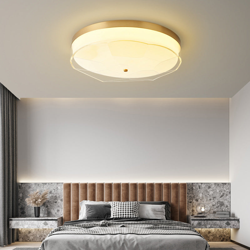 Modern Flush Light Gold Ceiling Lighting with Brass and Acrylic for Bedroom