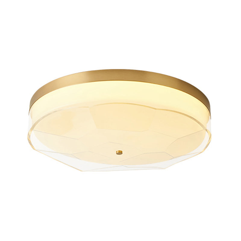 Modern Flush Light Gold Ceiling Lighting with Brass and Acrylic for Bedroom