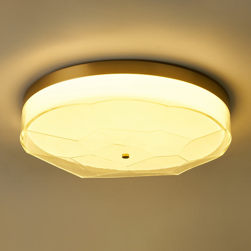 Modern Flush Light Gold Ceiling Lighting with Brass and Acrylic for Bedroom