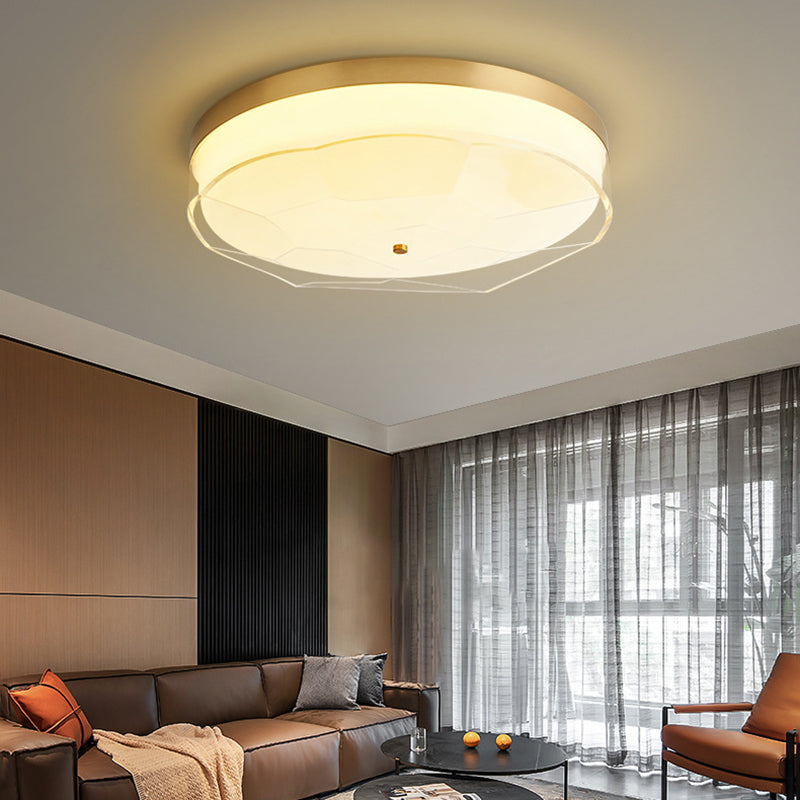 Modern Flush Light Gold Ceiling Lighting with Brass and Acrylic for Bedroom