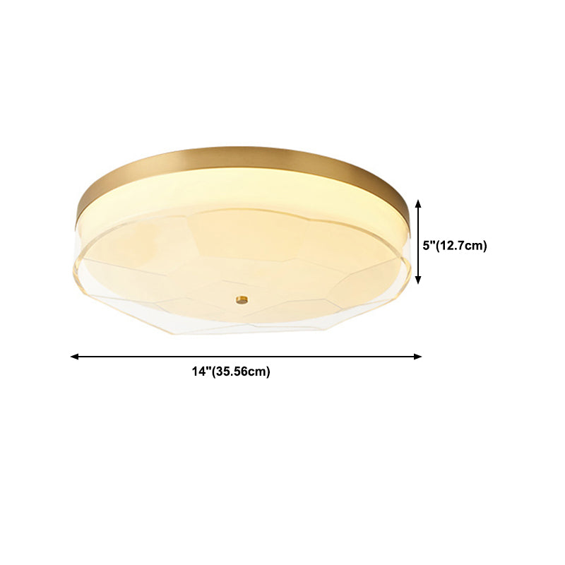 Modern Flush Light Gold Ceiling Lighting with Brass and Acrylic for Bedroom